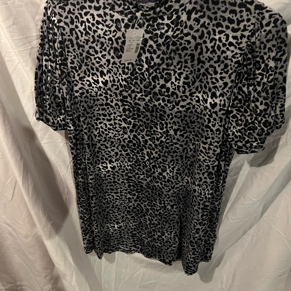 Maurices Black and Gray Animal Print Top